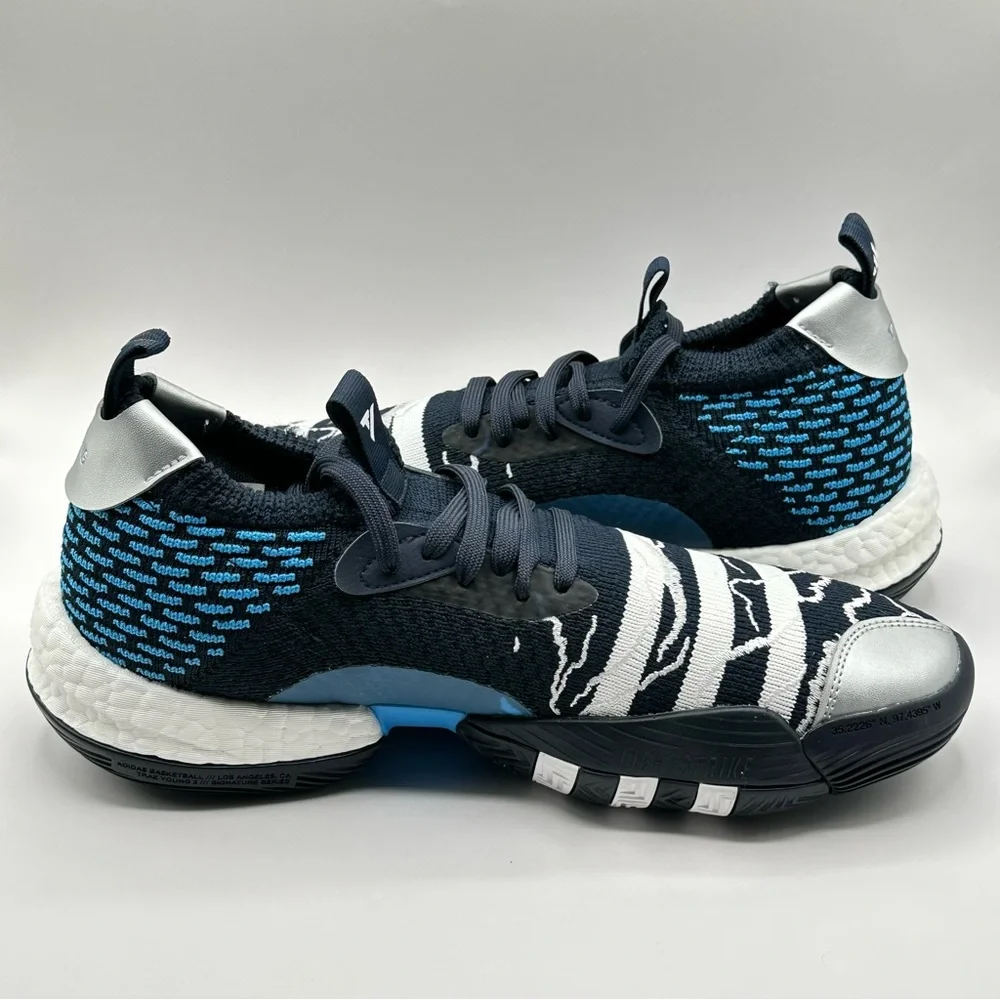 Men’s Adidas Trae Young Basketball Sneakers Blue WhiteSize 11 Sneakers ID2210 - Picture 8 of 11